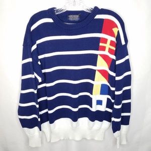 Brooks Brothers maritime flags striped sweater